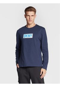 DKNY Longsleeve N5_6877_DKY Granatowy Regular Fit. Kolor: niebieski. Materiał: bawełna. Długość rękawa: długi rękaw