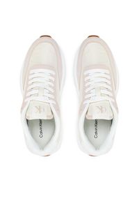 Calvin Klein Jeans Sneakersy Athleisure Runner Laceup Mix Wn YW0YW01774 Biały. Kolor: biały. Materiał: zamsz, skóra #4