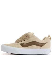 Buty damskie Vans KNU Skool VN000D6ZCHW1 - beżowe. Okazja: na co dzień. Zapięcie: pasek. Kolor: beżowy. Materiał: guma, tkanina, zamsz. Szerokość cholewki: normalna. Model: Vans Old Skool