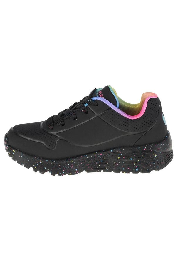 skechers - Buty do chodzenia dla dzieci Skechers Uno Lite Rainbow Speckle. Zapięcie: sznurówki. Kolor: wielokolorowy, czarny. Materiał: materiał, syntetyk. Szerokość cholewki: normalna. Sport: turystyka piesza