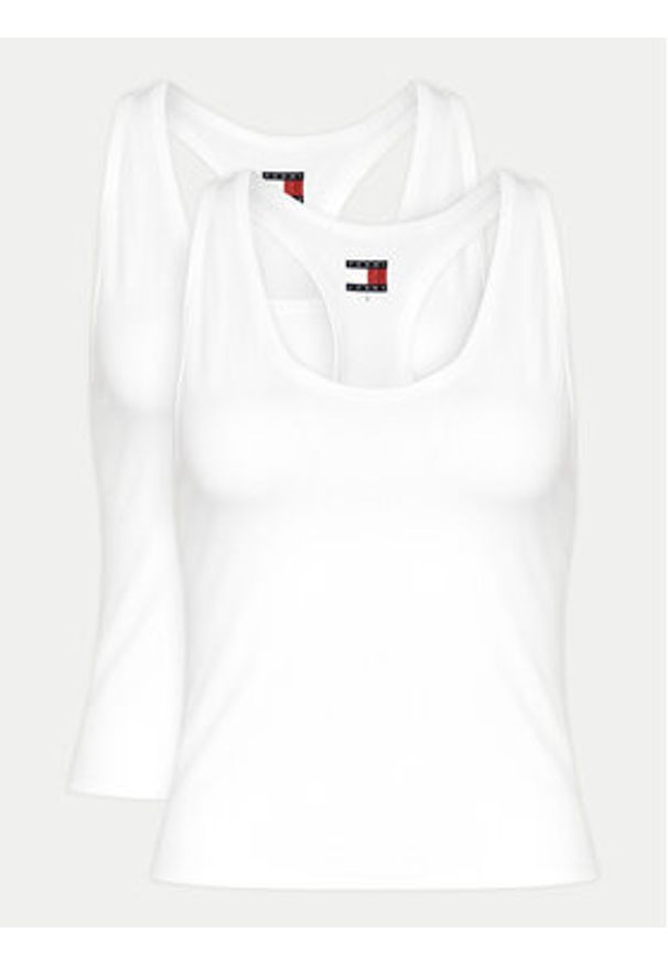TOMMY HILFIGER - Tommy Hilfiger Komplet 2 topów UW0UW05014 Biały Slim Fit. Kolor: biały. Materiał: bawełna