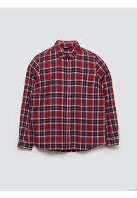 Big-Star - Koszula damska w kratę z wiskozy czerwona Petrini 604. Typ kołnierza: kołnierzyk klasyczny. Kolor: czerwony. Materiał: wiskoza. Styl: klasyczny, retro, elegancki #8