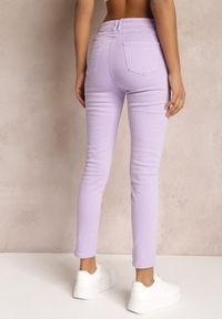 Renee - Fioletowe Jeansy Skinny z Efektem Push Up Karinali. Okazja: na co dzień. Kolor: fioletowy. Wzór: gładki. Styl: casual #5