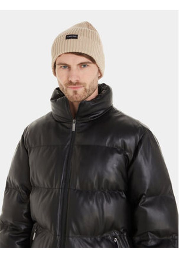 Calvin Klein Czapka Classic Cotton Rib Beanie K50K510982 Beżowy. Kolor: beżowy. Materiał: bawełna