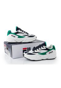 Buty do biegania damskie Fila V94M Low Wmn białe. Kolor: biały, wielokolorowy, niebieski, zielony