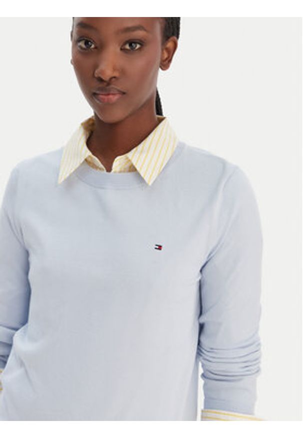 TOMMY HILFIGER - Tommy Hilfiger Sweter WW0WW44984 Błękitny Regular Fit. Kolor: niebieski. Materiał: syntetyk