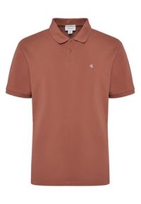 Calvin Klein Jeans Polo LV040EM269 Brązowy Regular Fit. Typ kołnierza: polo. Kolor: brązowy. Materiał: bawełna #7