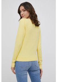 JDY sweter damski kolor żółty. Okazja: na co dzień. Kolor: żółty. Materiał: dzianina. Długość rękawa: długi rękaw. Długość: długie. Styl: casual
