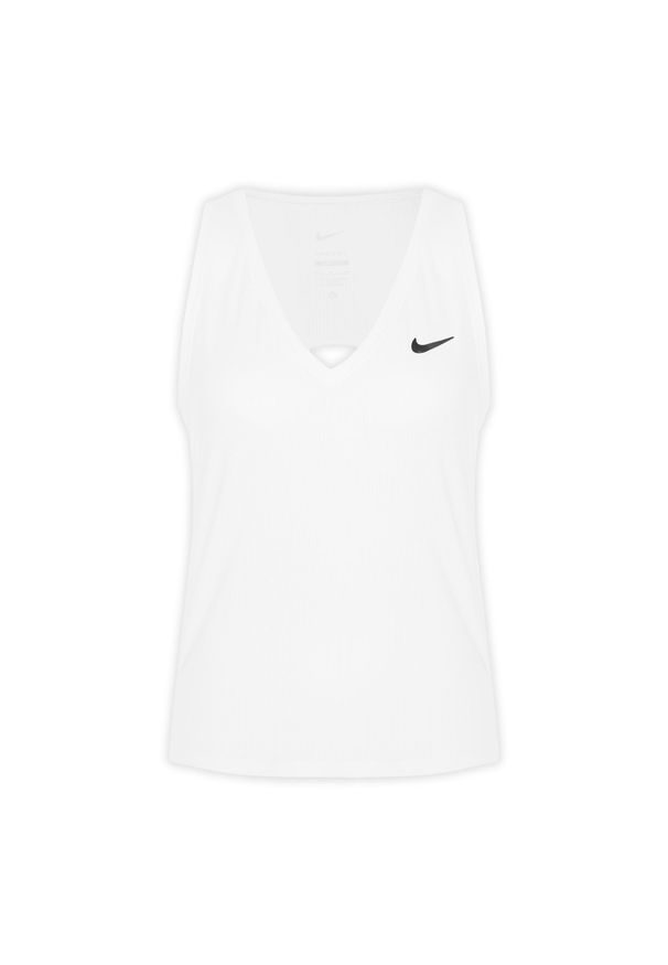 Tank top tenisowy damski Nike Court Dri-Fit Victory Tank. Kolor: biały. Technologia: Dri-Fit (Nike). Sport: tenis