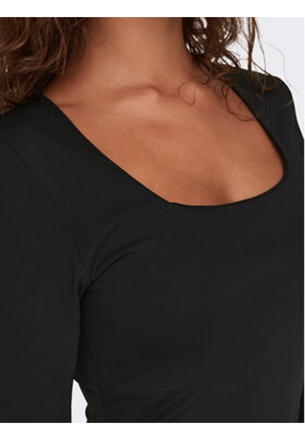only - ONLY Bluzka Lea 15302647 Czarny Slim Fit. Kolor: czarny. Materiał: syntetyk