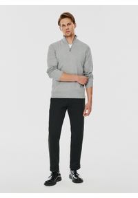 Pako Lorente - PAKO LORENTE – Szary sweter z wysoką stójką zapinaną na zamek. Typ kołnierza: kołnierzyk stójkowy. Kolor: szary. Materiał: poliamid, wiskoza. Sezon: zima, jesień #8