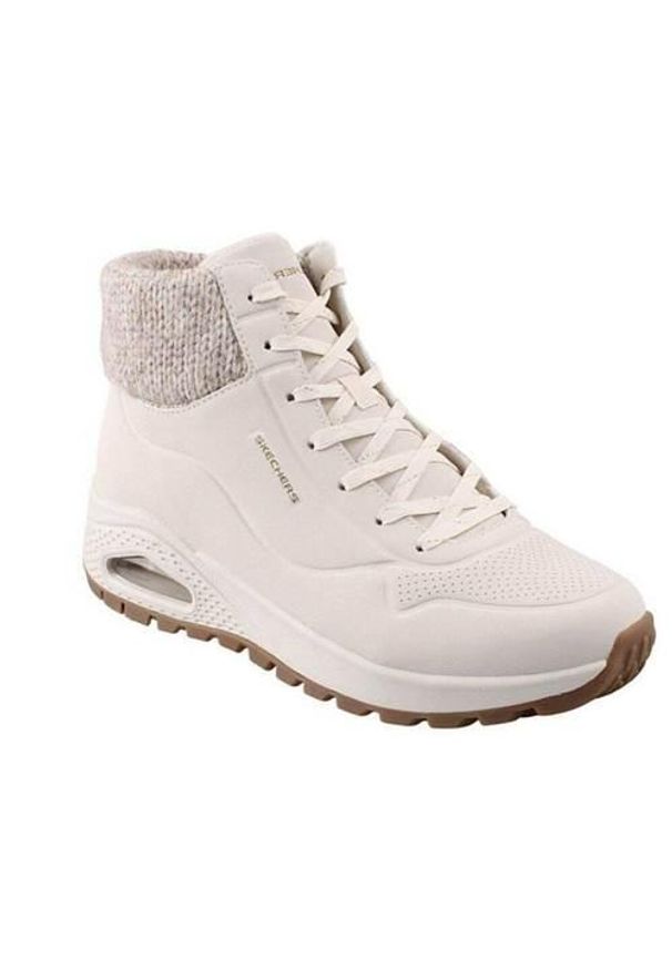 skechers - Buty do chodzenia damskie Skechers Uno Rugged Darling. Wysokość cholewki: za kostkę. Kolor: biały, beżowy. Materiał: syntetyk, materiał. Szerokość cholewki: normalna. Sport: turystyka piesza