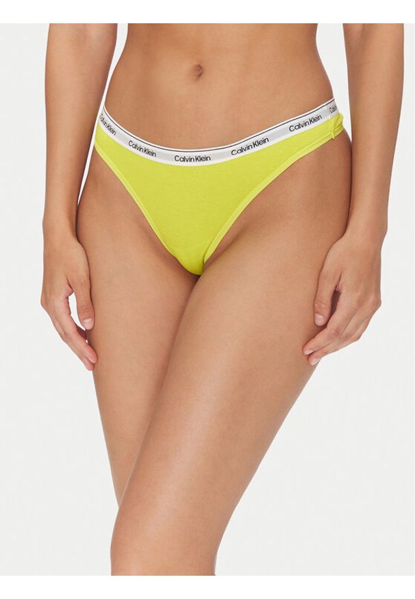 Calvin Klein Underwear Komplet 5 par stringów 000QD5221E Kolorowy. Materiał: bawełna. Wzór: kolorowy