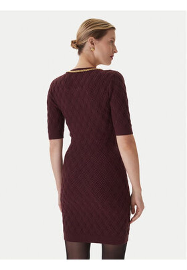 Elisabetta Franchi Sukienka koktajlowa AM-20B-56E2-V480 Bordowy Regular Fit. Kolor: czerwony. Materiał: syntetyk. Styl: wizytowy