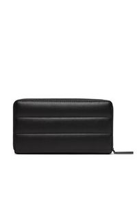 Calvin Klein Duży Portfel Damski Line Quilt Large Zip Around K60K612199 Czarny. Kolor: czarny. Materiał: skóra