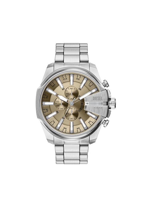 Diesel Zegarek Mega Chief Slim DZ4702 Srebrny. Kolor: srebrny