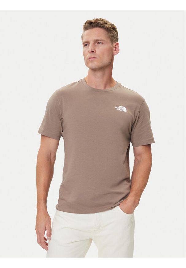 The North Face T-Shirt Redbox NF0A87NP Beżowy Regular Fit. Kolor: beżowy. Materiał: bawełna