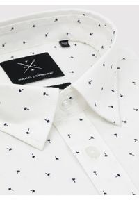 Pako Lorente - PAKO LORENTE – Biała koszula męska w mikrowzór. Kolor: biały. Materiał: bawełna, elastan. Długość rękawa: długi rękaw. Długość: długie #6