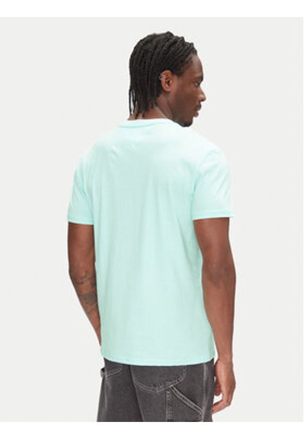 Tommy Jeans T-Shirt Linear Logo DM0DM20744 Zielony Regular Fit. Kolor: zielony. Materiał: bawełna