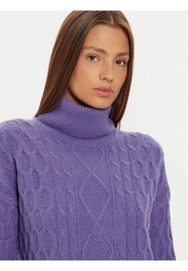 Brave Soul Sukienka dzianinowa LKD-248SINBYB Fioletowy Regular Fit. Kolor: fioletowy. Materiał: syntetyk