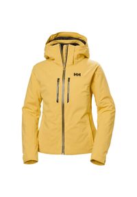 Damska kurtka narciarska Helly Hansen Alphelia Lifaloft. Kolor: beżowy, wielokolorowy, żółty. Technologia: Primaloft. Sezon: zima. Sport: narciarstwo #1