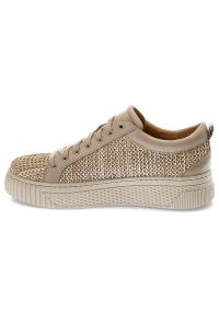 Beżowe Sneakersy Nessi Modne Obuwie Damskie. Okazja: na co dzień. Kolor: beżowy. Materiał: materiał #6