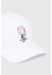 Karl Lagerfeld czapka z daszkiem kolor biały z nadrukiem. Kolor: biały. Wzór: nadruk #2