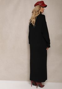 Renee - Czarna Pudełkowa Sukienka z Dzianiny z Wiskozą Maziala. Okazja: na co dzień. Kolor: czarny. Materiał: dzianina, wiskoza. Długość rękawa: długi rękaw. Styl: elegancki, casual #3