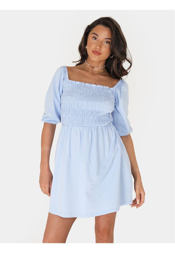 Brave Soul Sukienka letnia LDRJ-624FOLLEN Niebieski Straight Fit. Kolor: niebieski. Materiał: bawełna. Sezon: lato