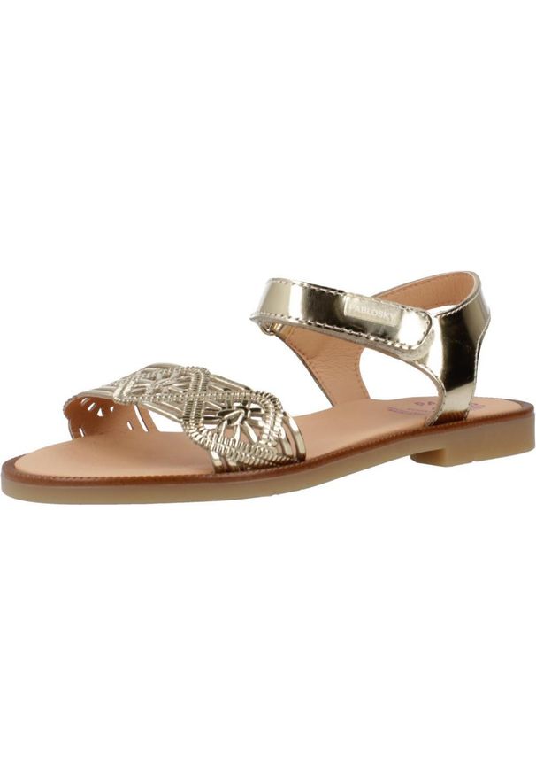 Pablosky - Sandały PABLOSKY 438086P Złoty. Kolor: żółty. Materiał: skóra, tkanina. Sezon: lato