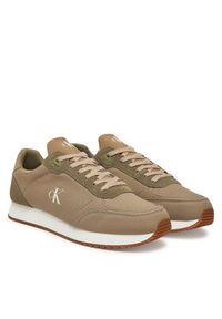 Calvin Klein Jeans Sneakersy Runner Sock Laceup Mg Canvas YM0YM01217 Zielony. Kolor: zielony. Materiał: materiał #3