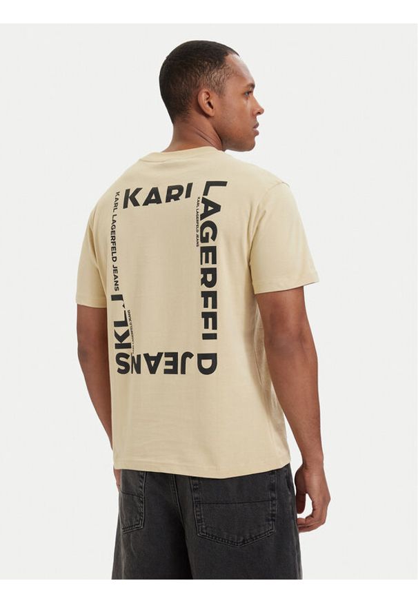 Karl Lagerfeld Jeans T-Shirt B2M17090 Khaki Relaxed Fit. Kolor: brązowy. Materiał: bawełna