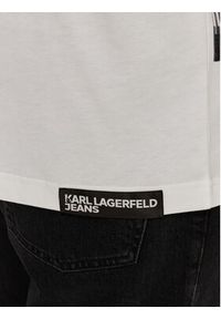 Karl Lagerfeld Jeans T-Shirt 246D1705 Biały Regular Fit. Kolor: biały. Materiał: bawełna #3