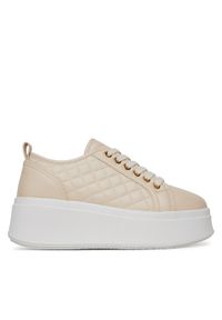 DeeZee Sneakersy AM25237 Beżowy. Kolor: beżowy. Materiał: skóra