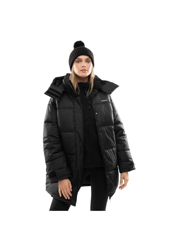 SIROKO - Damski puchowy płaszcz oversize Lifestyle Siroko Naryan. Kolor: czarny. Materiał: puch