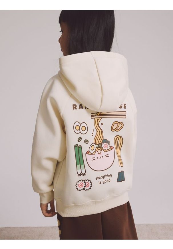 Reserved - Bluza z nadrukiem Pusheen - jasnożółty. Kolor: żółty. Materiał: bawełna. Wzór: nadruk