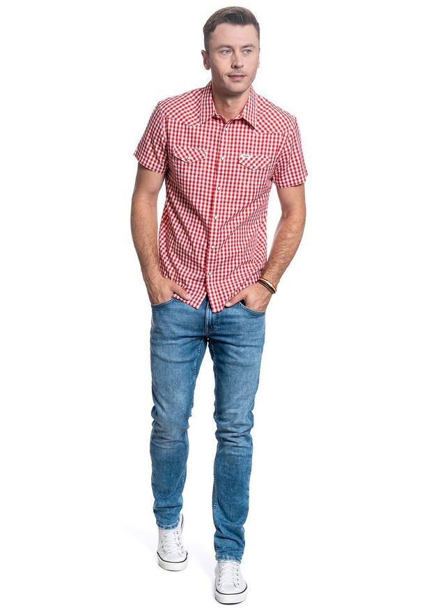 Wrangler - KOSZULA MĘSKA WRANGLER SS WESTERN SHIRT TOMATO W5J04MX57 112130143