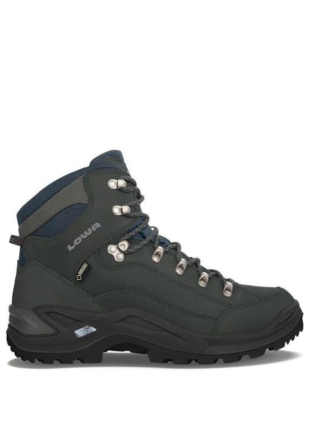 Lowa - Buty trekkingowe męskie Renegade GTX Mid. Kolor: wielokolorowy, niebieski, szary. Materiał: skóra. Technologia: Gore-Tex