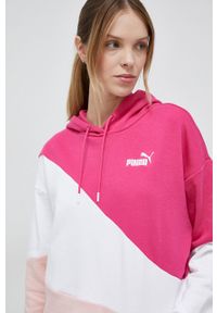 Puma bluza damska kolor różowy z kapturem wzorzysta. Typ kołnierza: kaptur. Kolor: różowy. Materiał: materiał, dzianina. Długość rękawa: długi rękaw. Długość: długie #2