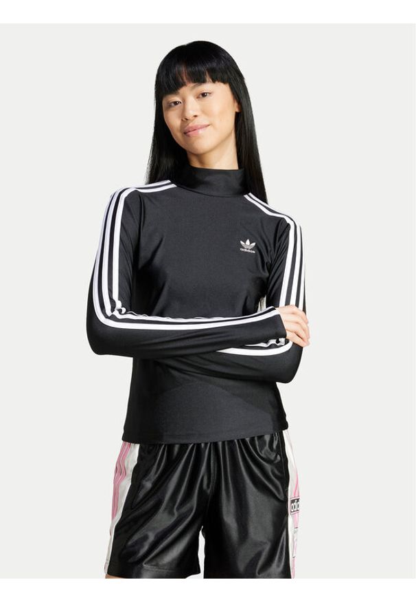 Adidas - adidas Bluzka adicolor 3-Stripes IZ3200 Czarny Slim Fit. Kolor: czarny. Materiał: syntetyk