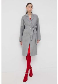 Custommade płaszcz damski kolor szary przejściowy. Kolor: szary. Długość rękawa: raglanowy rękaw #1