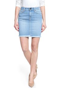 Lee - SPÓDNICA JEANSOWA LEE MID SKIRT FLIGHT L38JROKR 112108239. Materiał: jeans. Wzór: gładki, aplikacja, kolorowy. Sezon: zima, jesień, lato. Styl: elegancki #9