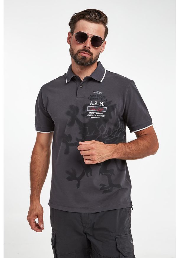 Aeronautica Militare - Polo męskie AERONAUTICA MILITARE. Typ kołnierza: polo