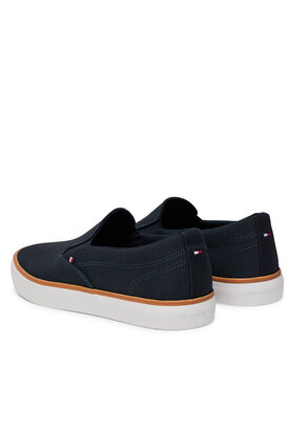 TOMMY HILFIGER - Tommy Hilfiger Tenisówki Th Hi Vulc Core Low Ii Slipon FM0FM05514 Granatowy. Kolor: niebieski. Materiał: materiał