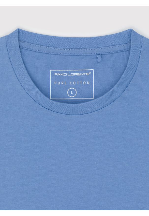Pako Lorente - PAKO LORENTE – Bawełniany niebieski t-shirt z okrągłym dekoltem. Okazja: na co dzień. Kolor: czerwony, niebieski. Materiał: bawełna. Styl: casual