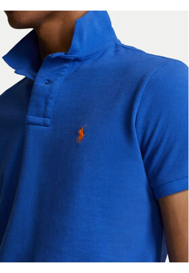 Polo Ralph Lauren Polo 710782592011 Niebieski Custom Slim Fit. Typ kołnierza: polo. Kolor: niebieski. Materiał: bawełna