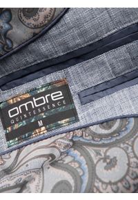 Ombre Clothing - Marynarka męska o kroju REGULAR z lnem - jasnoniebieska V3 OM-BLZB-0128 - XL. Okazja: do pracy. Kolor: niebieski. Materiał: len. Wzór: aplikacja. Styl: klasyczny, elegancki #7