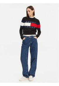 Tommy Jeans Sweter Center Flag DW0DW19335 Czarny Regular Fit. Kolor: czarny. Materiał: bawełna #7