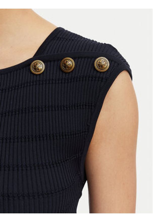 Guess Bluzka W5YR12 Z0130 Granatowy Regular Fit. Kolor: niebieski. Materiał: syntetyk