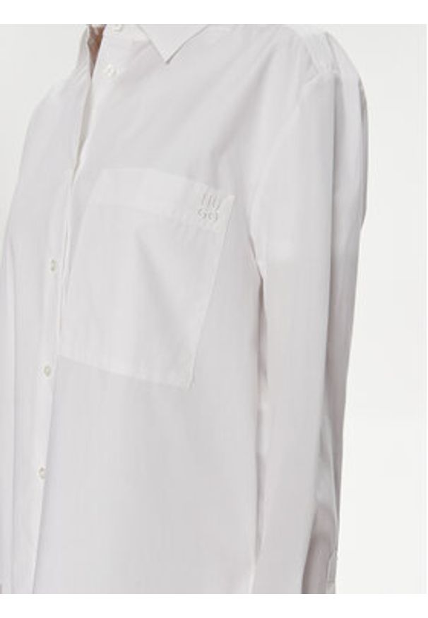 Hugo Koszula 50515741 Biały Oversize. Kolor: biały. Materiał: bawełna